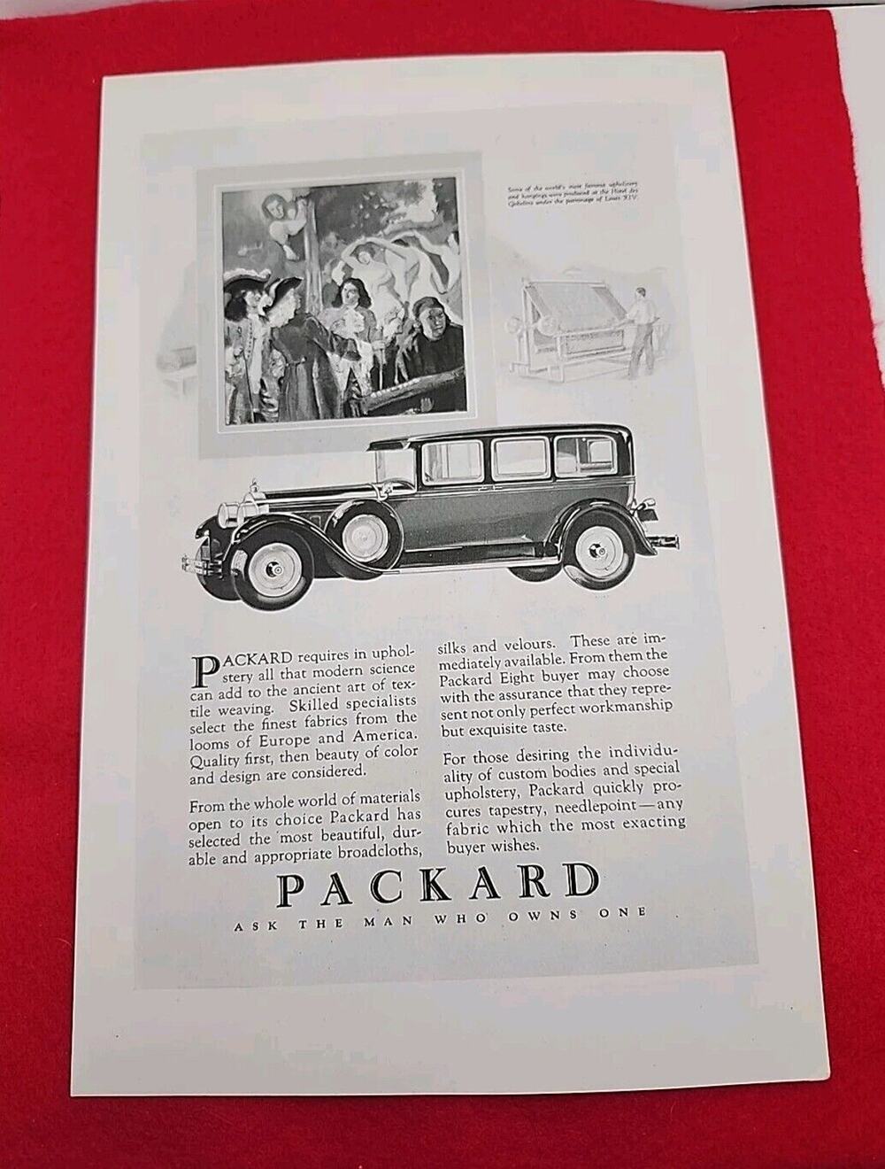 Vtg 1927 PACKARD Ask the Man Who Owns One Antique Print Ad Ephemera Automobile